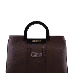 Esbeda Dark Brown Textured Handbag-picture-48
