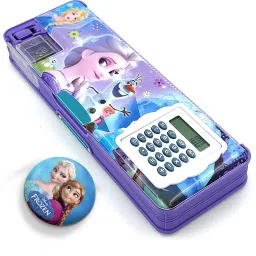 Frozen Design Calculator Pencil Box with Princess Badge Frozen Princess Art Plastic Pencil Box-2
