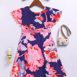 JBN Creation Floral Print with Pom-Pom Detail Fit & Flare Maxi Dress-image-22