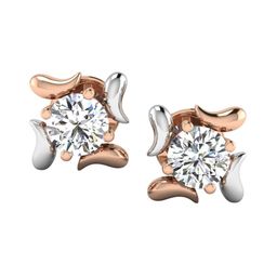 SHINE ETERNAL 18 Kt Rose Gold Lab Grown Twirling Diamond Studs- 1.80 g-picture-25