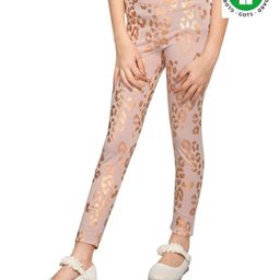Spunkies Organic Cotton Animal Foil Printed Leggings - Violet-image-94