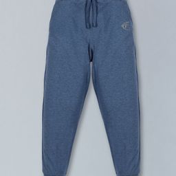 Kiddopanti Unisex Solid Track Pant - Blue Melange-image-55
