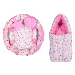 Toddylon Baby Bedding Combo Sleeping Essential Reversible Nest Bed & Carry Bag - Pink-3