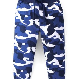 Babyhug Cotton Looper Knit Full Length Lounge Pant Camoflage Print - Blue-picture-38