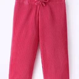 UCB Full Length Textured Solid Color Trouser With Bow - Pink-picture-35