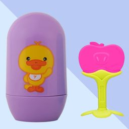The Cheeky Kidzz Baby Grooming Manicure & Pedicure Essential Nail Kit With Baby Soft Silicone Fruit Shaped Teething Toy for New Born (Purple)-image-50