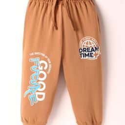 Taeko Single Jersey Knit Full Length Lounge Pants With Good Vibes Only Print - Bronze-image-12