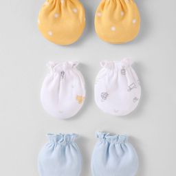 Ben Benny Interlock Knit Printed Mittens Pack Of 3 - Yellow White & Grey-image-27