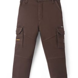 Noddy Cotton Lycra Solid Cargo Pants - Coffee-image-47