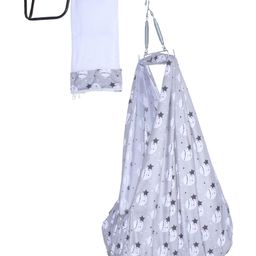 Baby Hanging Cradle with Handle|Cotton Baby Hammock Swing|Portable Infant Sleeping Bed|Mosquito Net|Soft Breathable Material -Grey-18