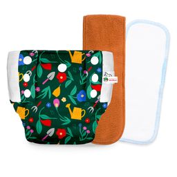 SuperBottoms UNO Cloth Diaper Pants Combo with Magic Pad & Booster Pad - Reusable, Pull-up Style (Muddy Meadows)-image-58