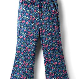 CrayonFlakes Knit Floral Printed Flared Leggings - Blue-picture-6