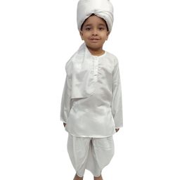 BookMyCostume Independence Day Theme Lala Lajpat Rai Costume Set - White-image-39