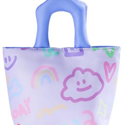 House of Quirk Insulated Lunch Bag for Office School & Travel Leakproof Tiffin Carry Bag for Men & Women Stylish Printed Cooler Organizer - Pastle Smile Lavender-picture-9