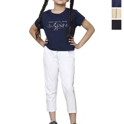 BAESD Girls Pack Of 4 High-Rise Cotton Regular Fit Capris-image-93