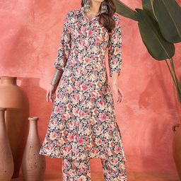 Sangria Women Floral Printed Kurta with Palazzo-picture-13