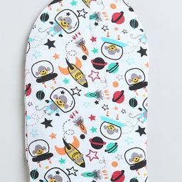BUMZEE Interlock Pack Of 2 Space Theme & Striped Printed Monkey Caps - Green & White image 3