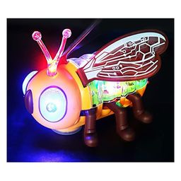 AKN TOYS Transparent Gear Walking bee Toy Plastic 3D with 360 Degree Rotation, Gear Simulation Mechanical Sound and Light Car Toy (Multicolor Multi Design) image 4