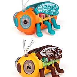 AKN TOYS Transparent Gear Walking bee Toy Plastic 3D with 360 Degree Rotation, Gear Simulation Mechanical Sound and Light Car Toy (Multicolor Multi Design) image 5