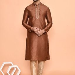 Arihant Rai Sinha Men Embroidered Regular Kurta with Trousers-image-93