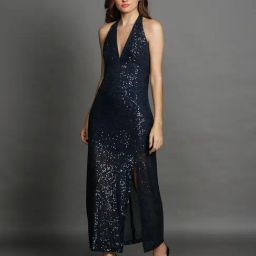Zink London Navy Embellished Maxi Dress-picture-38