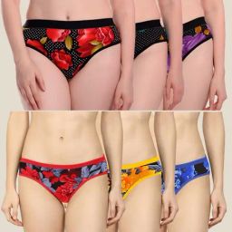 AROUSY Red & Yellow Printed Bikini Panties - Pack Of 6-picture-17