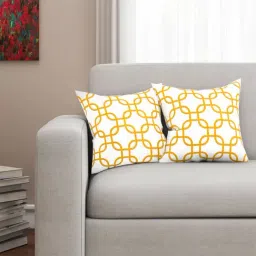 SEJ by Nisha Gupta White & Yellow Cushion Covers - Set of 2-image-91