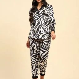 Global Republic Black Animal Print Pyjama Sets-image-77