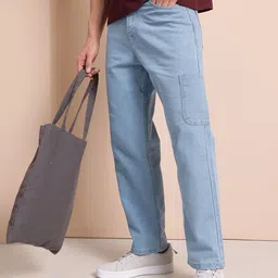 Mast & Harbour Men Straight Fit Cargo Style Jeans-image-56