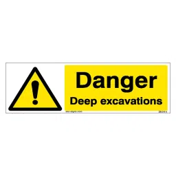 SUNSIGNS Danger Deep Excavations Signages Size 300x100 mm HP Print + Vinyl + Sun Board, SN0114-image-6