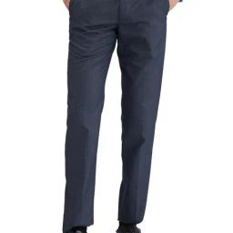 Park Avenue Blue Regular Fit Texture Trousers-picture-48
