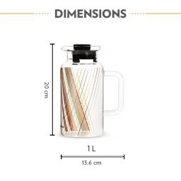 Borosil Prism Transparent Borosilicate Glass Jug with Lid (1000 ML) image 3