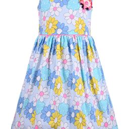 Wish Karo Floral Print Flutter Sleeve Satin A-Line Dress-picture-1
