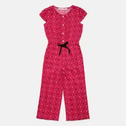 Elle Kids Maroon Cotton Printed Jumpsuits-image-43