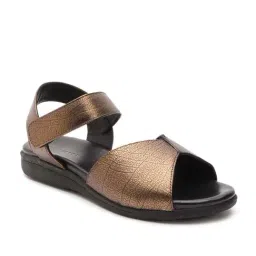 HF Journey Women's DAVE Antique Gold Ankle Strap Sandals-image-21