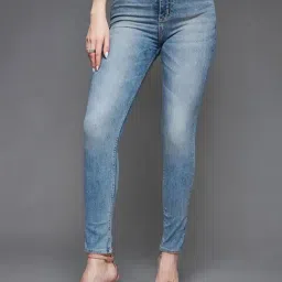Miss Chase Blue Denim Slim Fit High Rise Jeans-picture-3