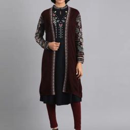 W Brown Full Sleeves Shrug-15
