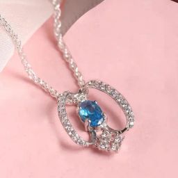 Clara 92.5 Sterling Silver Stella Pendant with Chain for Women-image-76