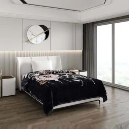 Monte Carlo Black Polyester 850 GSM Winter Blanket-image-3