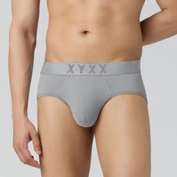 Xyxx Grey Nylon Solid Regular Fit Briefs-picture-37