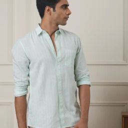 Subtract Green Cotton Regular fit Stripes Casual Shirts-image-30