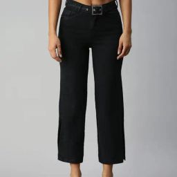 SHOWOFF Wide Leg Clean Look Grey Jeans-image-80