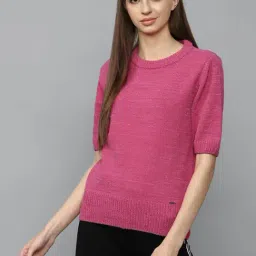 Allen Solly Pink Self Design Sweater-image-12