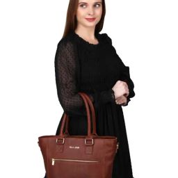 PELLE LUXUR Brown Medium Handbag-image-7