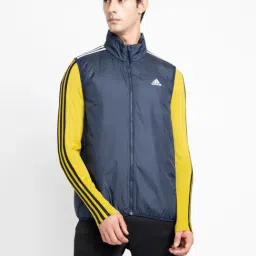 Adidas Blue Regular Fit Striped Sports Jacket-image-13