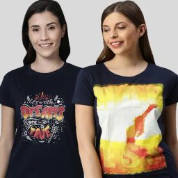 Kryptic Navy Cotton T-Shirt - Pack of 2-image-73