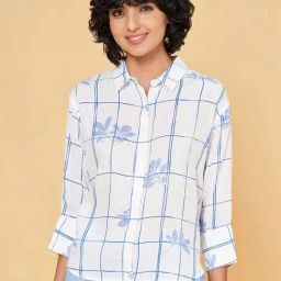 Annabelle by Pantaloons White & Blue Printed Shirt-image-96