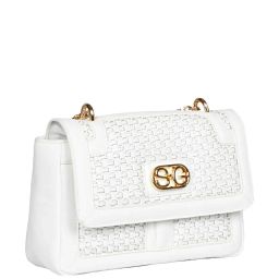 Saint G White Textured Medium Sling Handbag image 3
