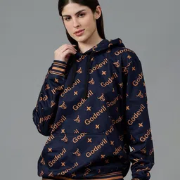 GO DEVIL Women Printed Hooded Sweatshirt-image-18
