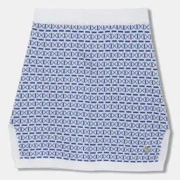 Blue Giraffe Kids White, Blue Cotton Skirt-image-15